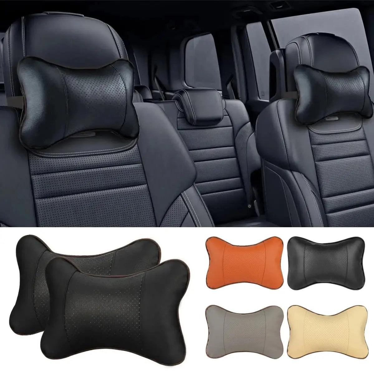 Comfort Leather Car Neck Pillow