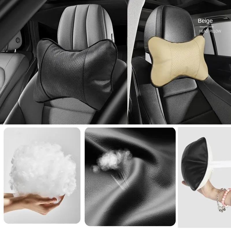 Comfort Leather Car Neck Pillow